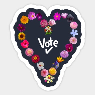 Vote Politics with Floral Heart Sticker